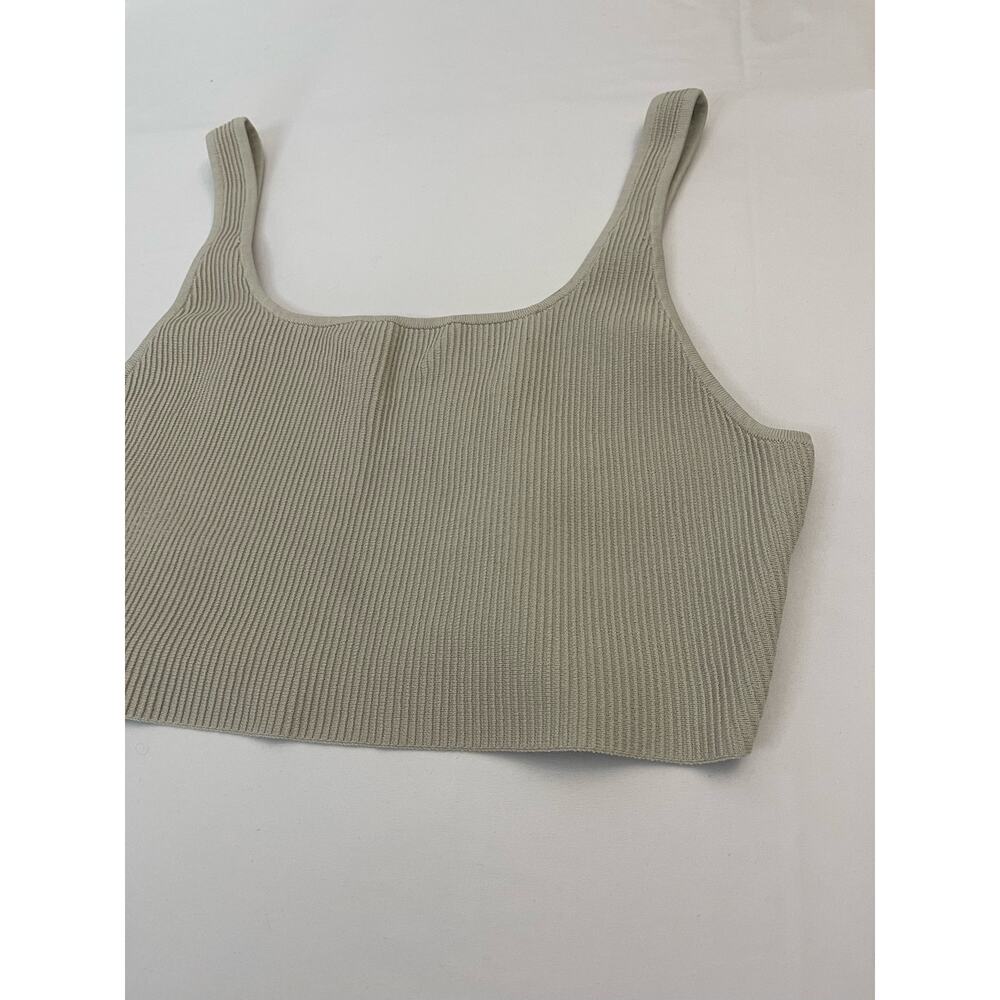 Babaton Sculpt Knit Square Neck Cropped Tank Matte Pearl Size 2XL Essential - Picture 7 of 14